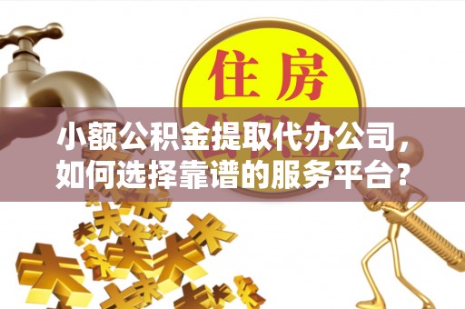 抚州小额公积金提取代办公司，如何选择靠谱的服务平台？